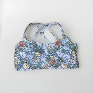 Freely Floral Sports Bra Size 3X Multicolor Strappy Athletic Athleisure Womens